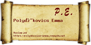 Polyákovics Emma névjegykártya